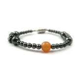 Magnet Clasp - 18cm Hematite Stone Beaded Bracelet